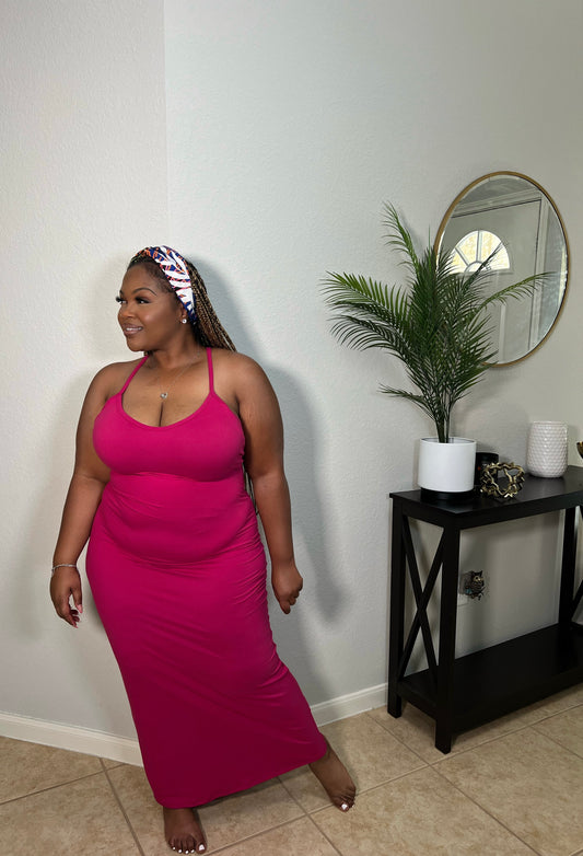 Essential Racerback Maxi Dress | Magenta