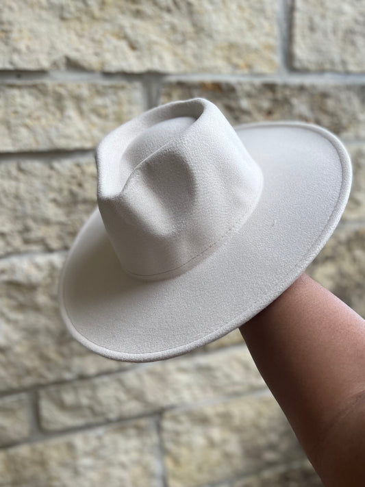 Wide Brim Fedora Hat | Ivory