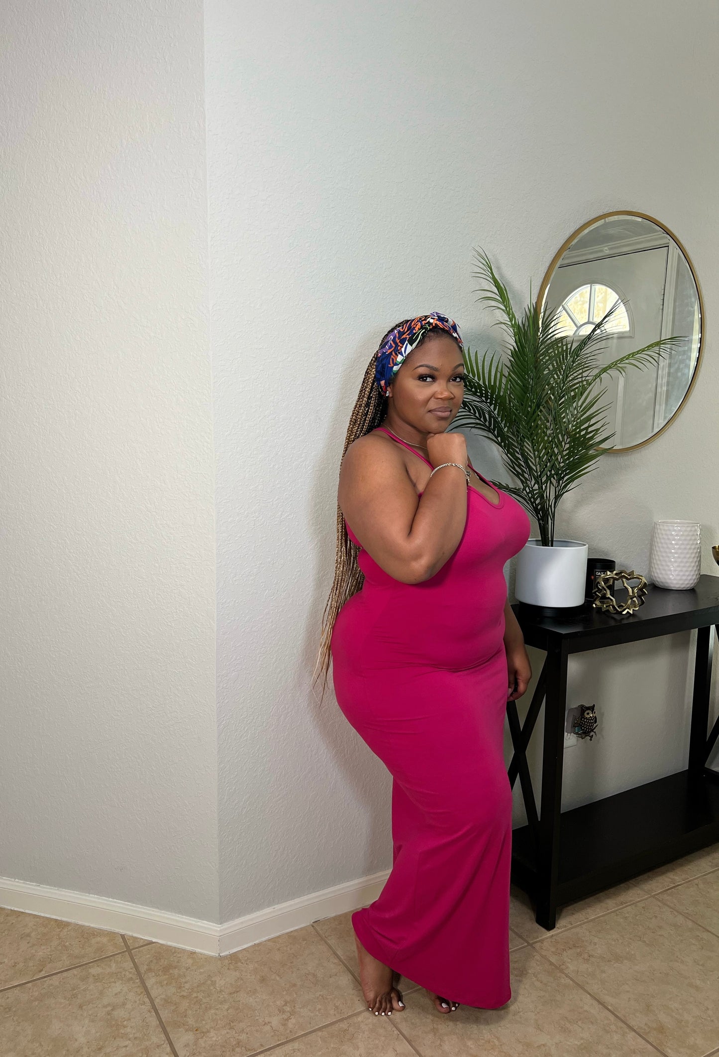 Essential Racerback Maxi Dress | Magenta