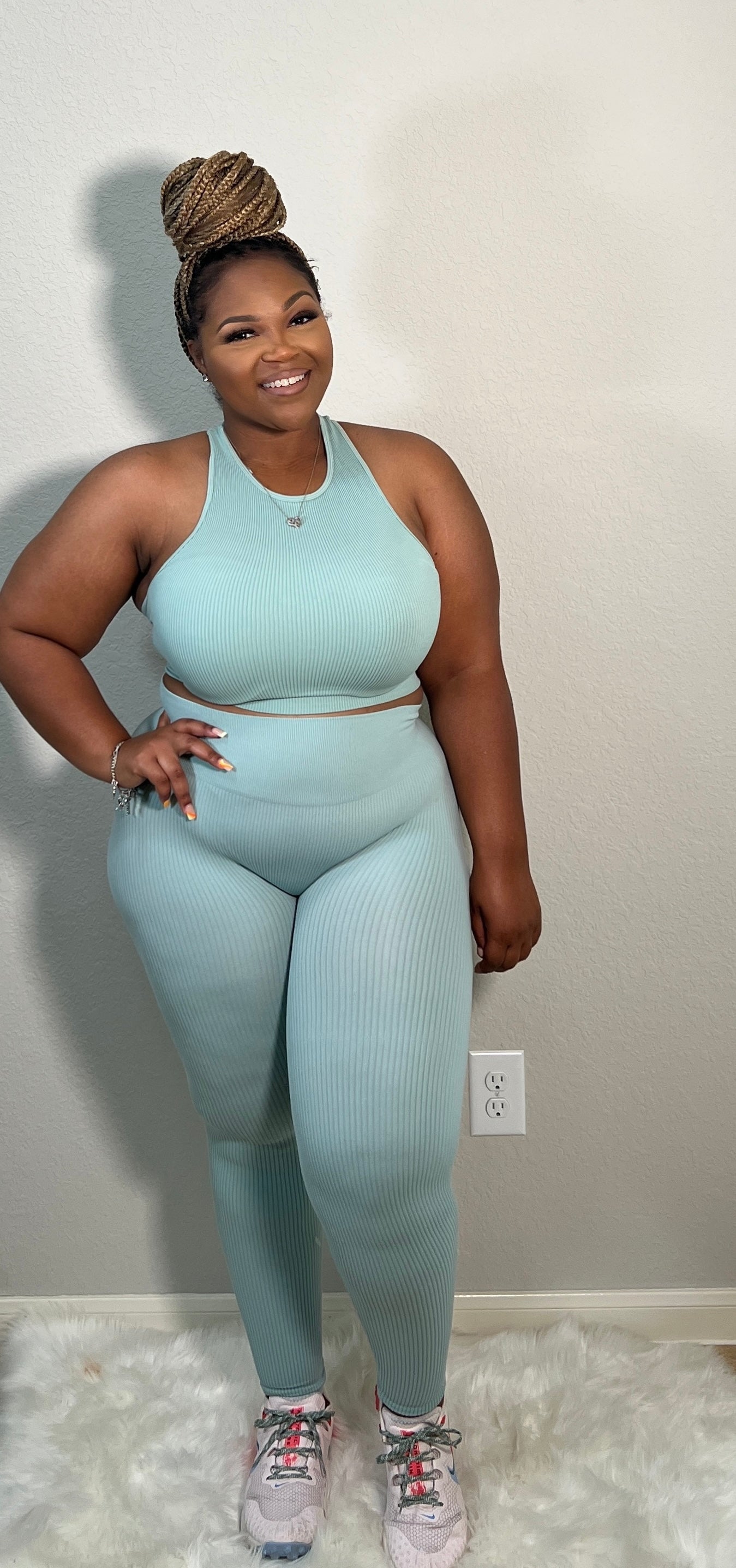 Seamless Ribbed Legging Set Mint – The Angelic Kollection